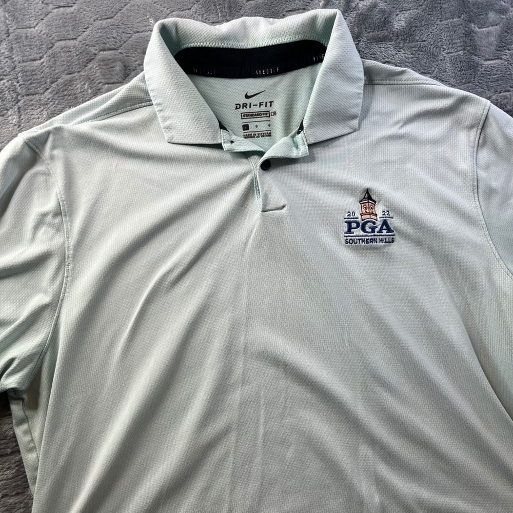 Nike Golf Polo Mens Large L Mint Green 2022 PGA Southern Hills Dri-FIT